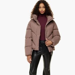Aritzia Wilfred Pink Puffer Jacket